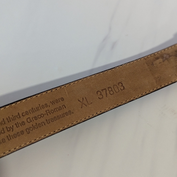 Vintage 90s Brighton Museum Belt XL Black Whimsigoth Coin Bohemian Leather - Picture 13 of 16